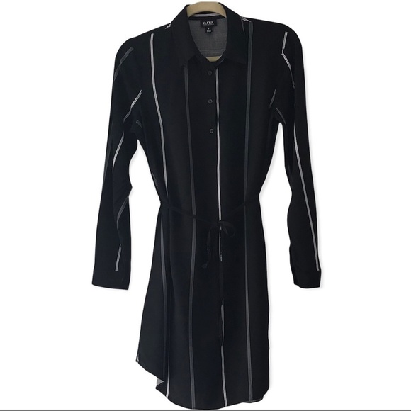A.N.A.  A New Approach Black and White Shirt Dress - Picture 2 of 15